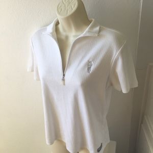 Cutter&Buck Collared Golfing Top, White, Size M/M